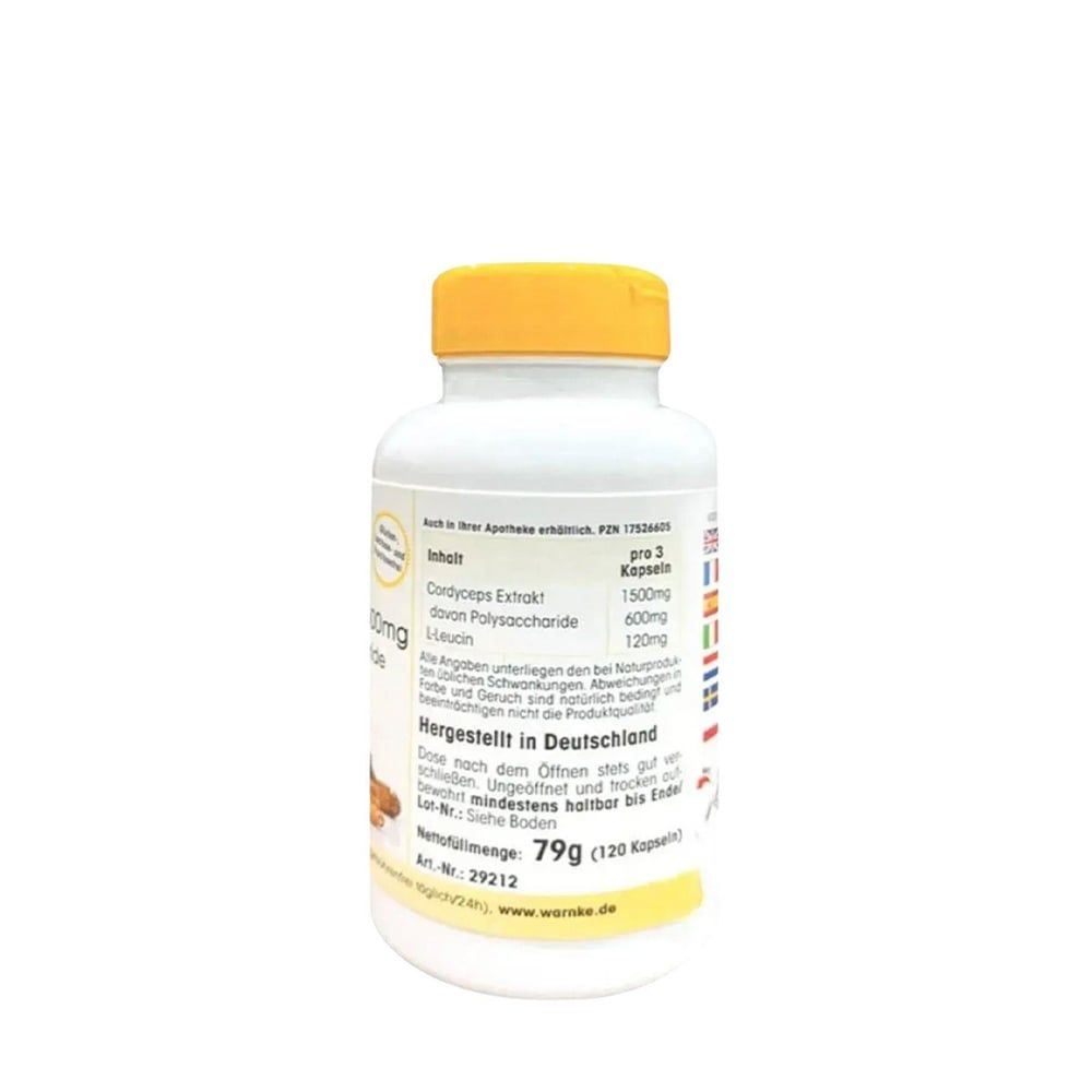 Warnke Đông Trùng Hạ Thảo Cordyceps Extrakt 500mg | 120 Viên