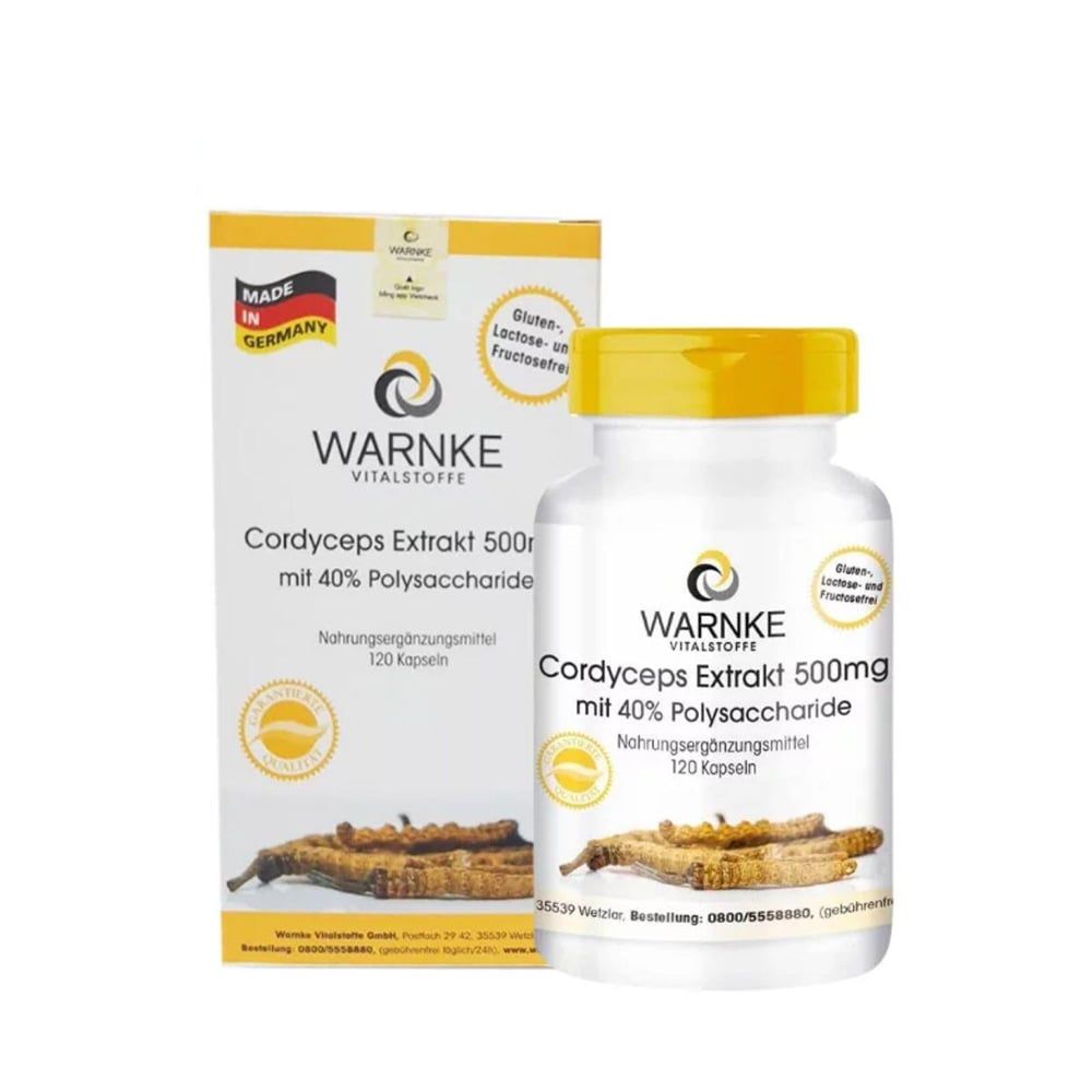 Warnke Đông Trùng Hạ Thảo Cordyceps Extrakt 500mg | 120 Viên