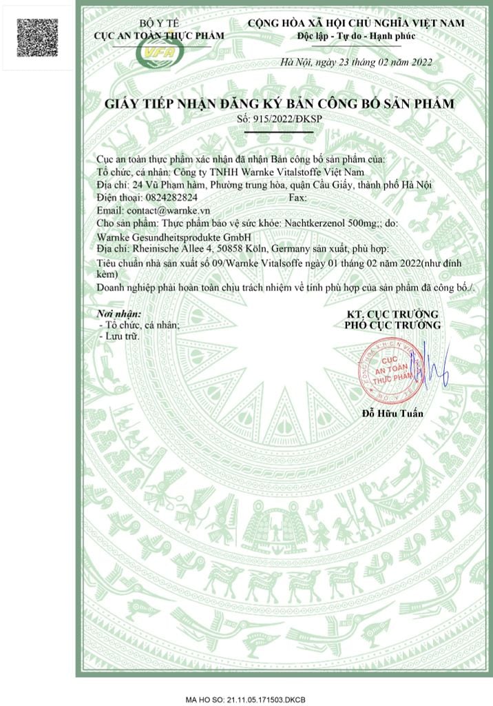 Warnke Tinh Dầu Hoa Anh Thảo Omega 6 Nachtkerzenol 500mg | 100 viên