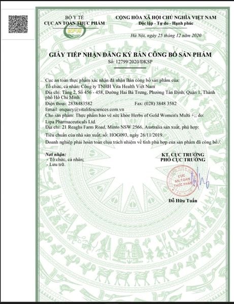 Herbs of Gold Women's Multi 60 viên | 25 Vi Chất, Folate Kép