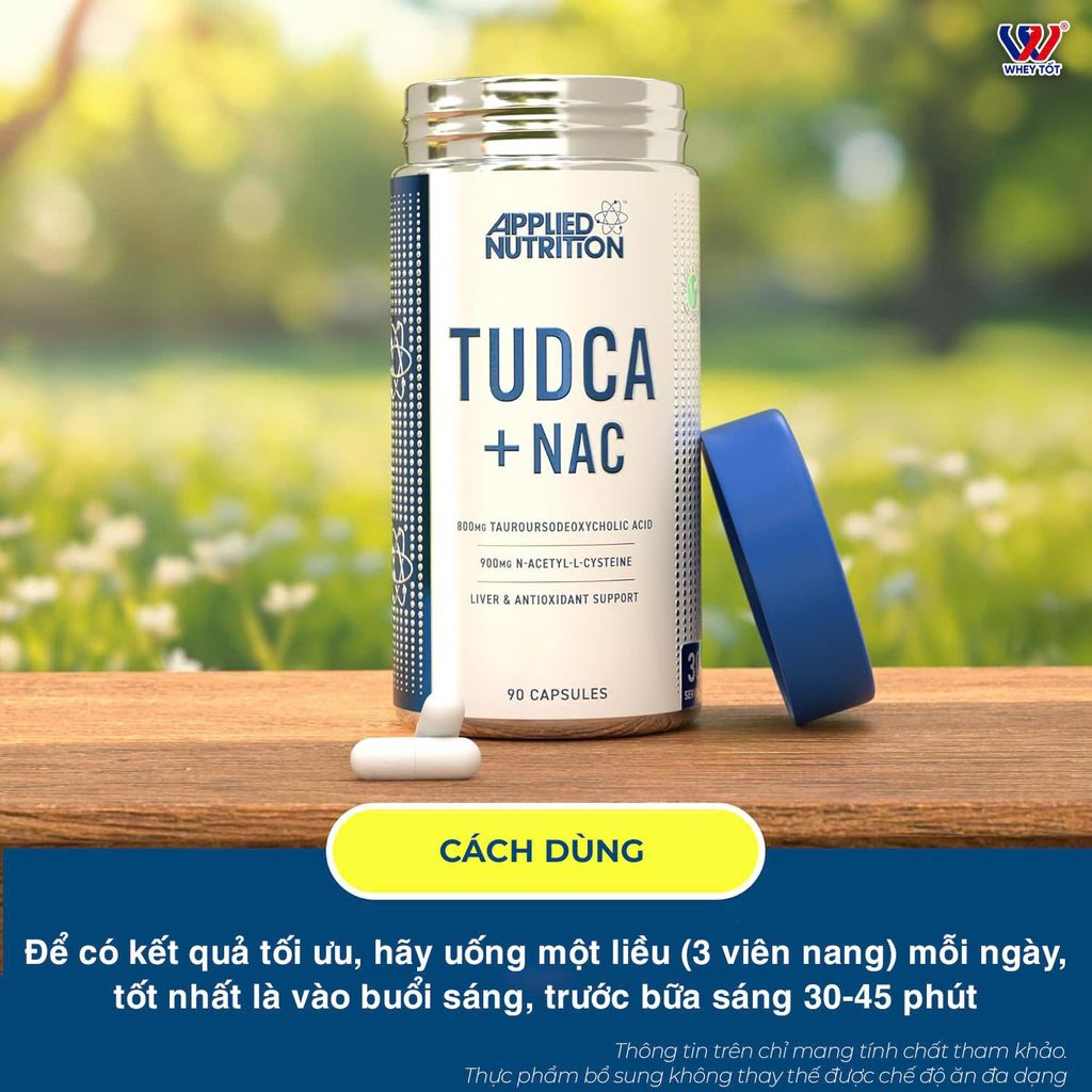 Hỗ Trợ Chức Năng Gan Applied Nutrition TUDCA + NAC 90 Viên (30 Servings)