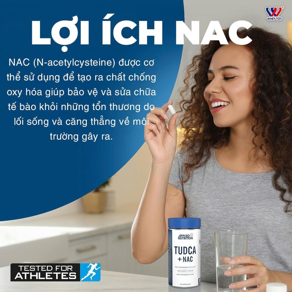 Hỗ Trợ Chức Năng Gan Applied Nutrition TUDCA + NAC 90 Viên (30 Servings)