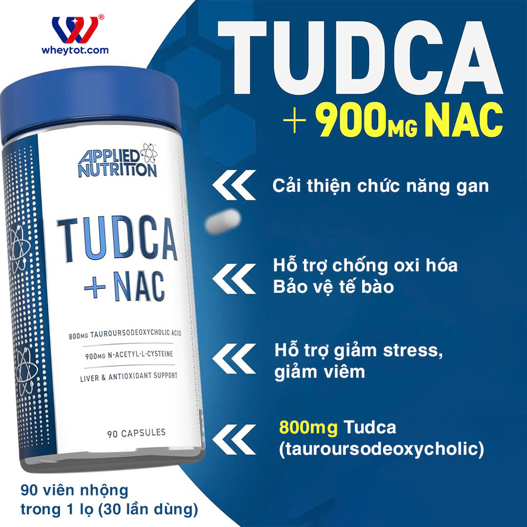 Bảo vệ gan Applied Nutrition TUDCA NAC | Bộ Y Tế cấp phép