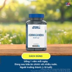 Applied Nutrition Ashwagandha KSM-66 300mg 60 Viên (60 Servings)