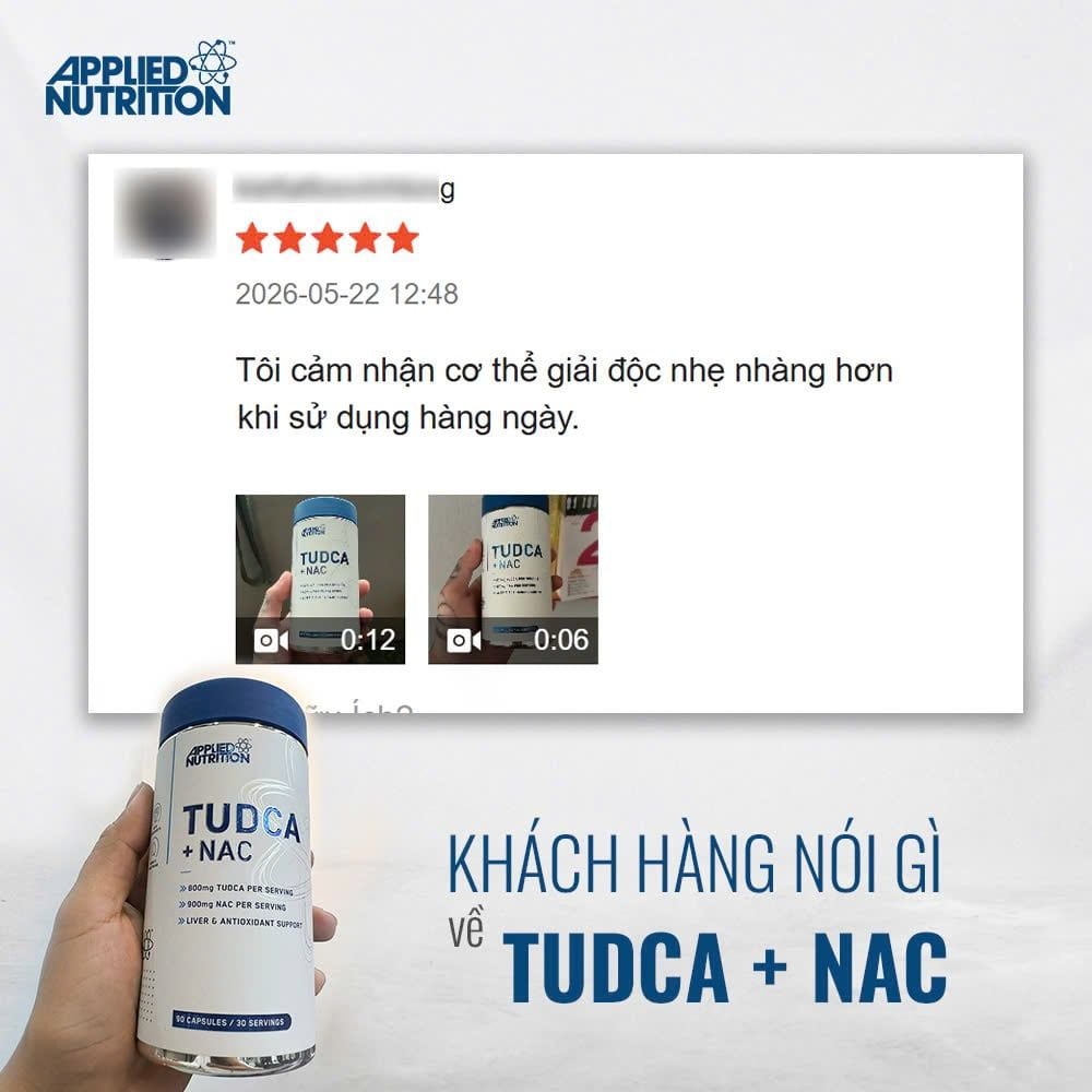 Hỗ Trợ Chức Năng Gan Applied Nutrition TUDCA + NAC 90 Viên (30 Servings)