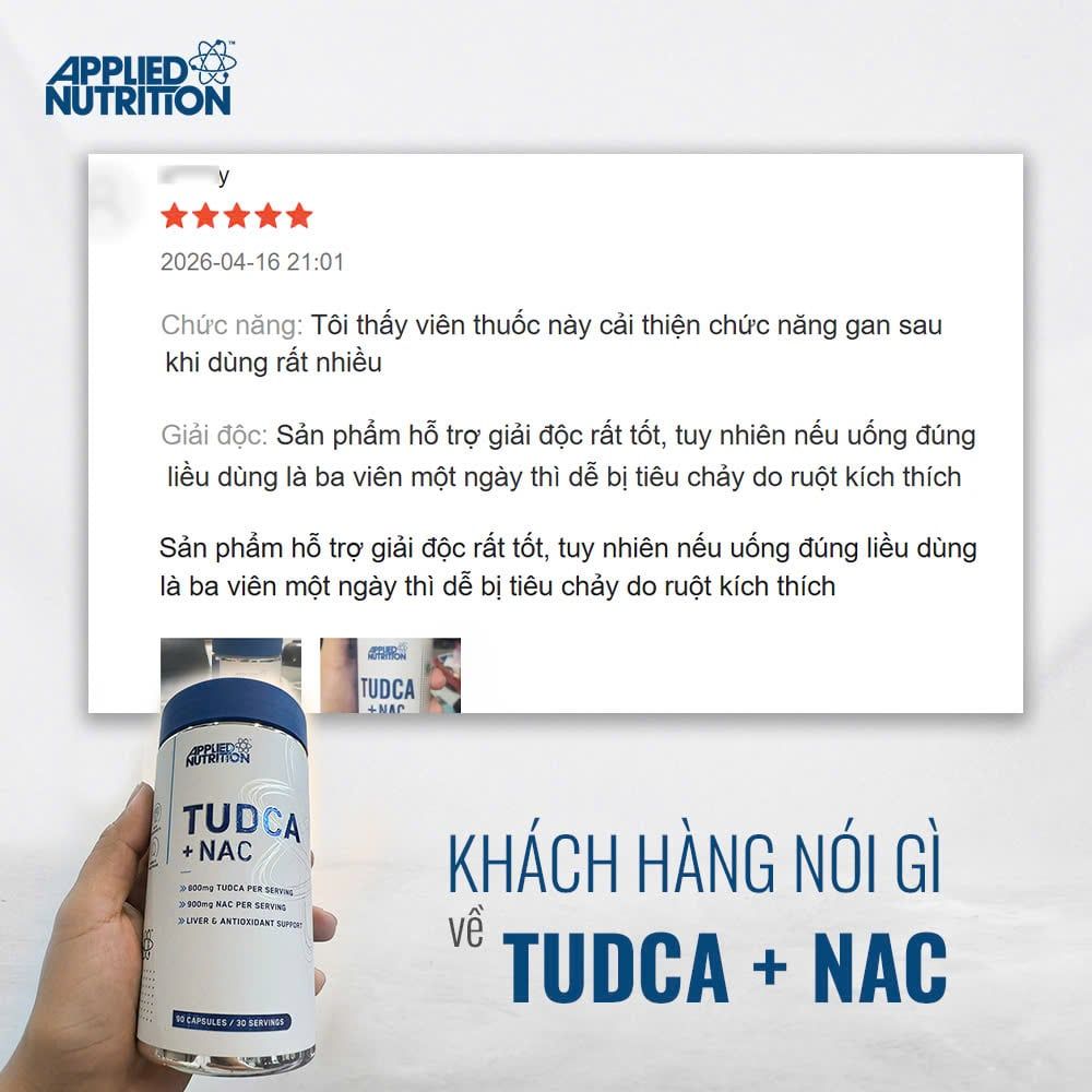 Hỗ Trợ Chức Năng Gan Applied Nutrition TUDCA + NAC 90 Viên (30 Servings)