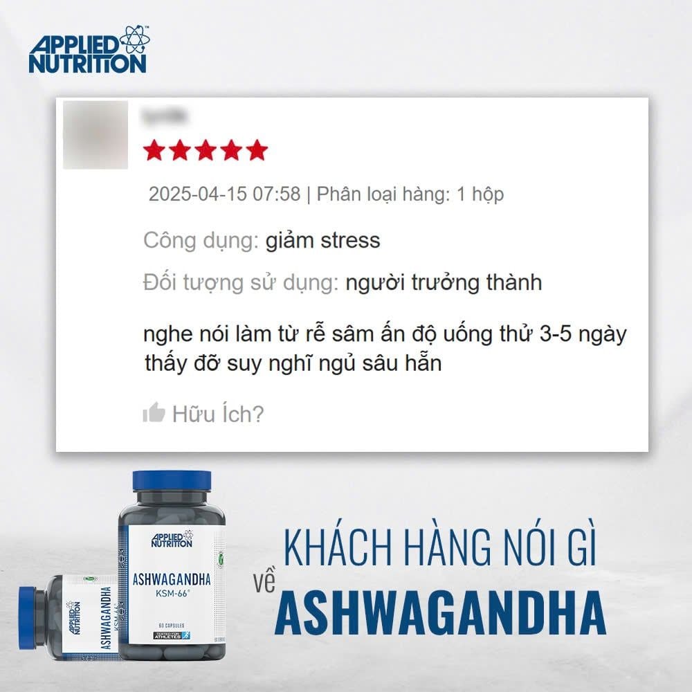 Applied Nutrition Ashwagandha KSM-66 300mg 60 Viên (60 Servings)