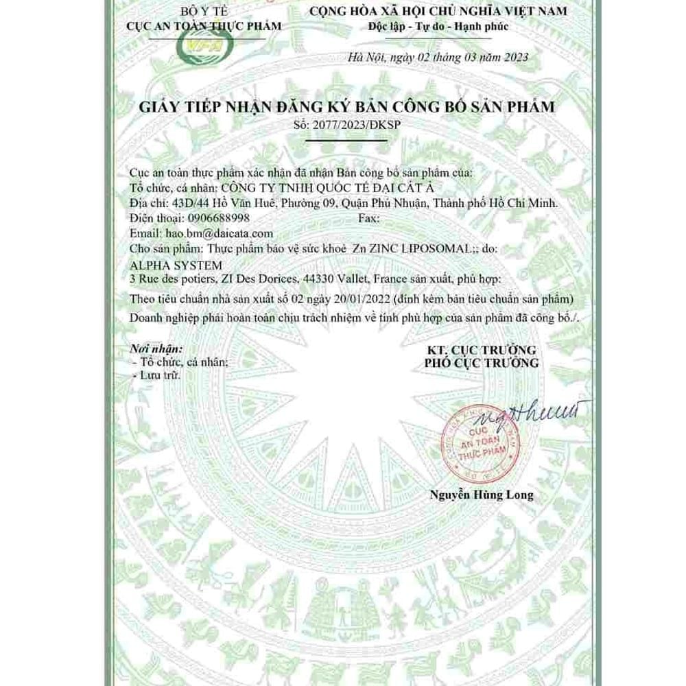 Biocyte Zn Zinc Liposomal | Bổ Sung Kẽm, Chính Hãng Pháp | 60 Viên