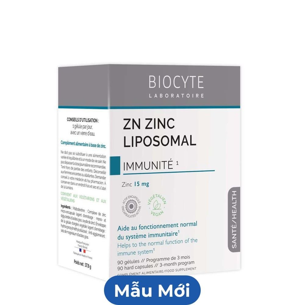 Vien uong Biocyte Zn Zinc Liposomal 90 vien bu kem cho nguoi thieu