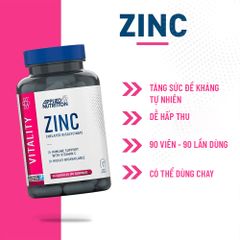 Viên Uống Bổ Sung Kẽm Applied Nutrition VITALITY ZINC 90 Lần Dùng