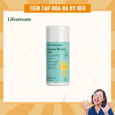 Viên nhai DHA bổ não cho trẻ em Lifestream Genius Brains DHA Kids 30 viên