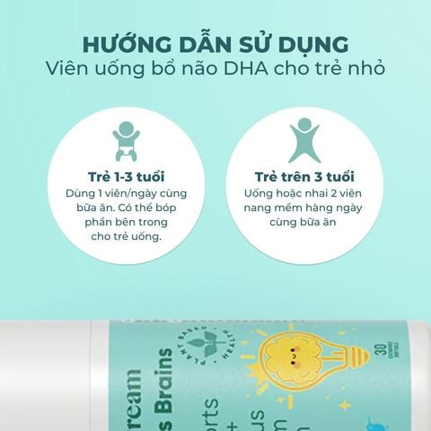 Viên nhai DHA bổ não cho trẻ em Lifestream Genius Brains DHA Kids 30 viên