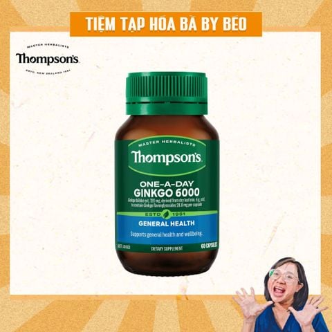 Viên Uống Bổ Não Tăng Cường Trí Nhớ, Giảm Đau Đầu Chóng Mặt Thompson’s One-A-Day Ginkgo 6000mg (60 Viên)