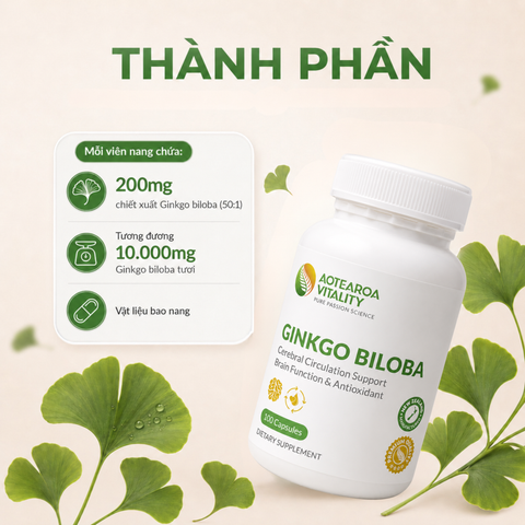 Viên Uống Bổ Não Aotearoa Vitality Ginkgo Biloba 10000mg