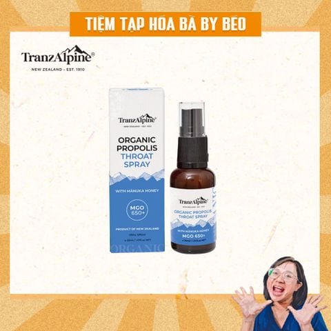 Xịt họng keo ong Organic Propolis Throat with Manuka Honey MGO650+