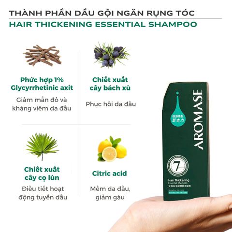Aromase Hair Volumizing Shampoo 400ml/90ml Dầu gội ngăn rụng và hỗ trợ mọc tóc