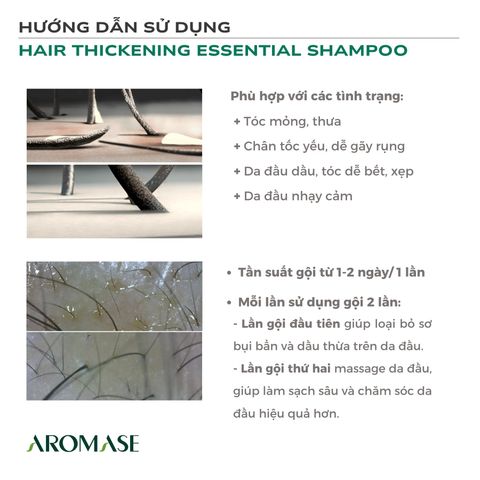 Aromase Hair Volumizing Shampoo 400ml/90ml Dầu gội ngăn rụng và hỗ trợ mọc tóc