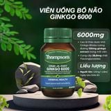 Viên Uống Bổ Não Tăng Cường Trí Nhớ, Giảm Đau Đầu Chóng Mặt Thompson’s One-A-Day Ginkgo 6000mg (60 Viên)