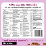 Viên Uống Vitamin Tổng Hợp Cho Phụ Nữ Cao Cấp Đảo Ngược Lão Hóa Cân Bằng Nội Tiết Total Balance Women's Premium Xtend-Life 210 Viên