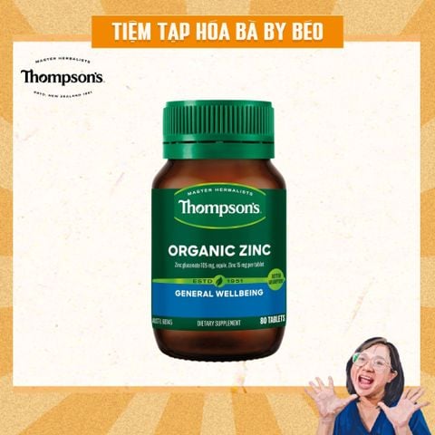 Viên Uống Kẽm Hữu Cơ Thompson’s Organic Zinc - 80 Viên