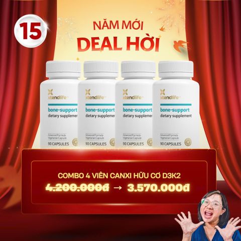 Viên canxi hữu cơ D3K2 tăng chiều cao & mật độ xương Bone Support Xtendlife