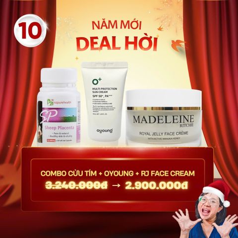 Combo Duy Trì Nét Xuân Nhau cừu tím + RJ Face Creme + Oyoung