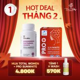 [MUA 2 TẶNG 1] Combo Trong Khỏe Ngoài Tươi Total Balance Women + Pro SunWhite