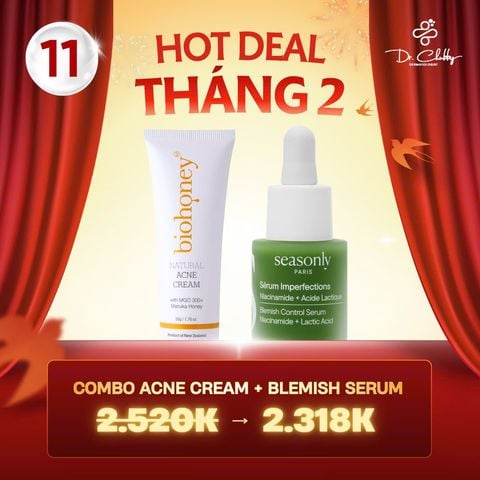 Combo Kem Trị Mụn, Giảm Thâm Acne Cream + Blemish Control Serum
