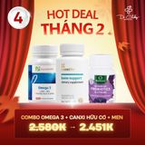Combo Nền Tảng Vàng Cho Trẻ Omega 3 + Bone Canxi Hữu Cơ D3K2 + Men Vi Sinh