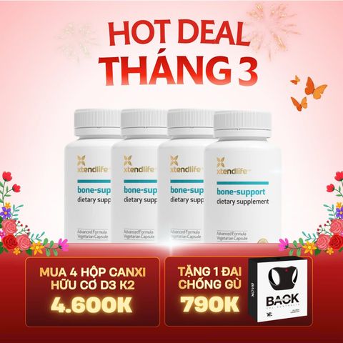 Viên canxi hữu cơ D3K2 tăng chiều cao & mật độ xương Bone Support Xtendlife