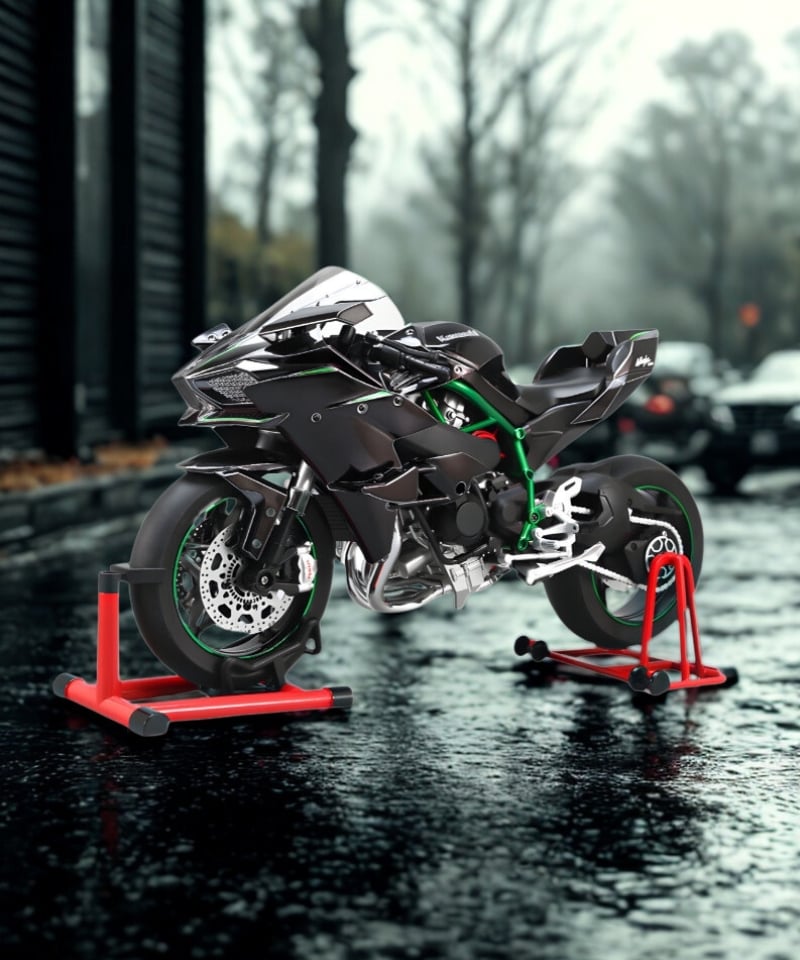  Mô hình Decor cao cấp Mô tô hợp kim màu đen tỉ lệ 1:6 (bản động) XLG-M92325-6B 