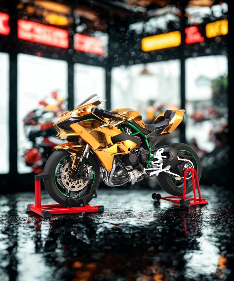  Mô hình Décor cao cấp Mô tô hợp kim màu vàng tỉ lệ 1:6 (bản động) XLG-M92325-6G 