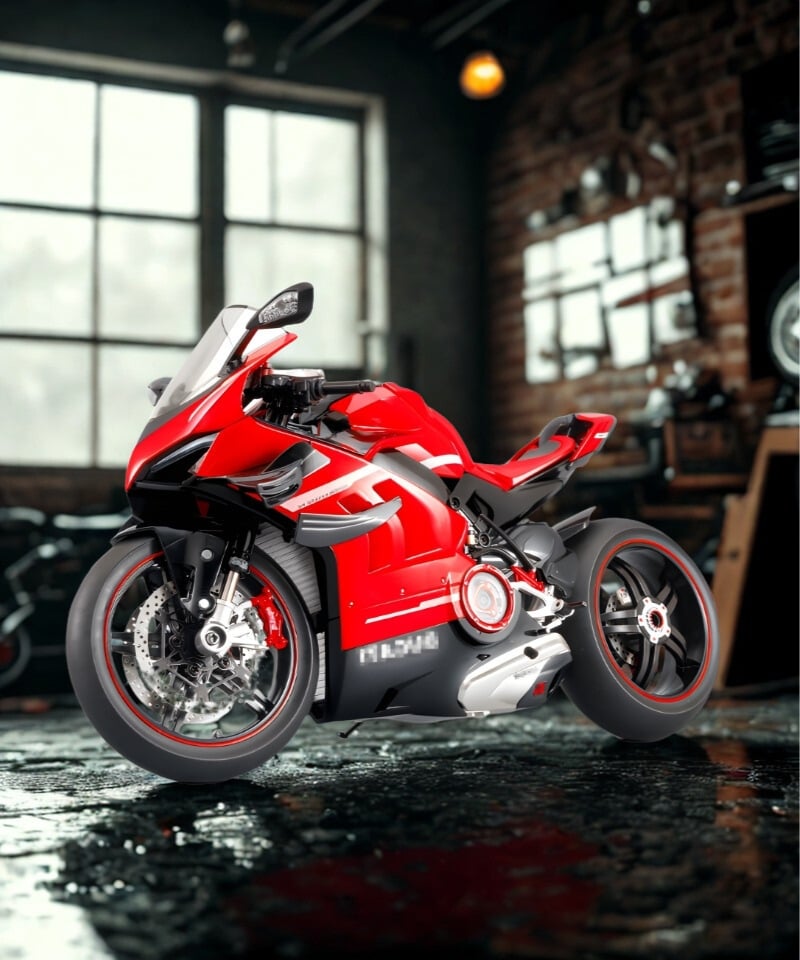  Mô hình xe máy kim loại màu đen tỉ lệ 1:7 XLG-M92334-6 (K2) 