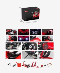  Mô hình xe máy kim loại màu đen tỉ lệ 1:7 XLG-M92334-6 (K2+k4) 