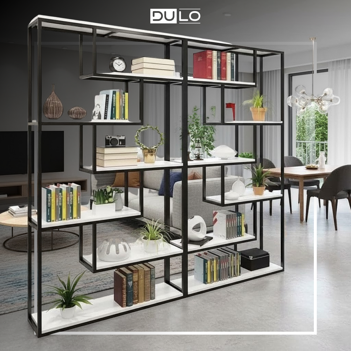 Kệ Vách Ngăn DULO FRAME | Kệ Trang Trí Phân Chia Phòng Hiện Đại