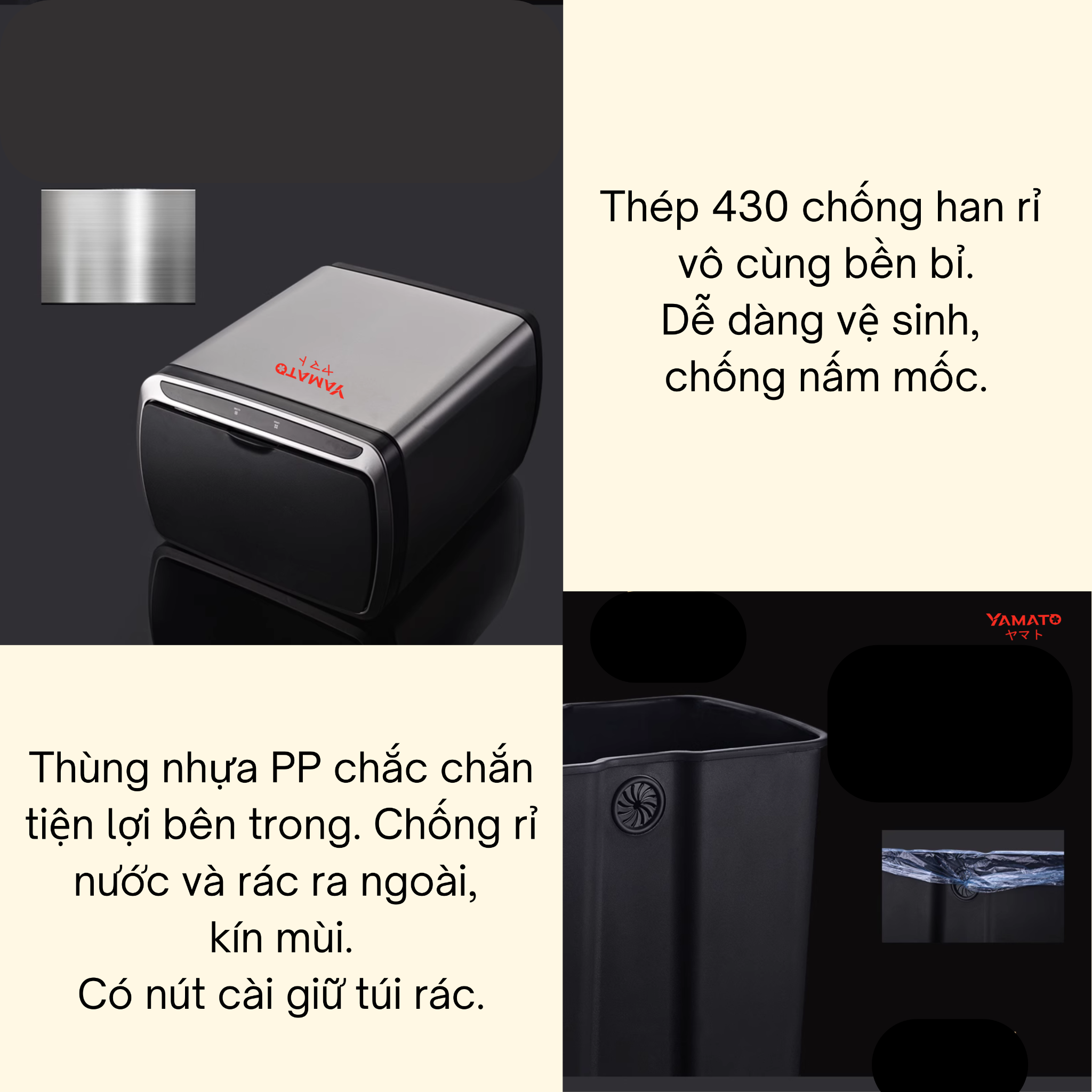  Thùng rác điện thông minh Yamato Ya20L – Thiết kế tối giản, công nghệ chuẩn Nhật 