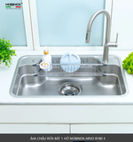  NEW CHẬU RỬA BÁT 1 HỐ NOBINOX ARVO B180 bản đủ phụ kiện. Giá tốt trong nhà Nobinox 
