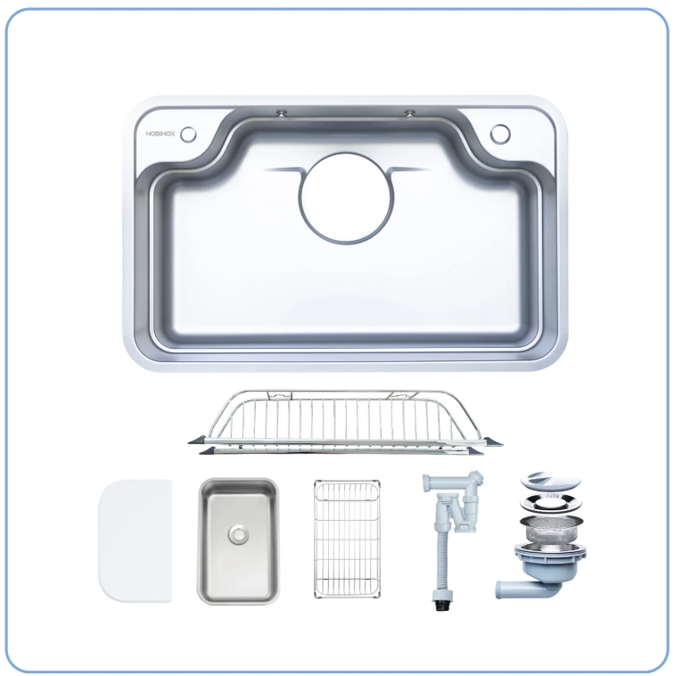  CHẬU RỬA BÁT 1 HỐ 85CM NOBINOX ARVO B085 + Tặng Vòi Nobinox Thuỵ Sỹ cao cấp. Lên nhà mới cùng Grapbuy Bếp Hà Nội 