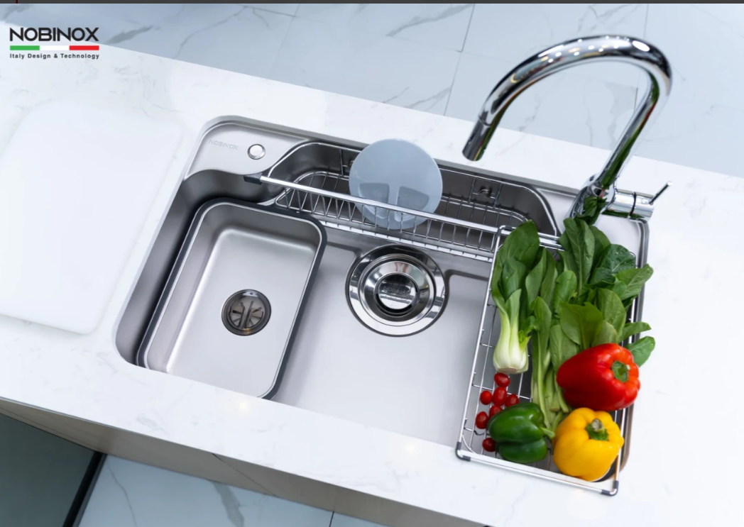  CHẬU RỬA BÁT 1 HỐ 85CM NOBINOX ARVO B085 + Tặng Vòi Nobinox Thuỵ Sỹ cao cấp. Lên nhà mới cùng Grapbuy Bếp Hà Nội 