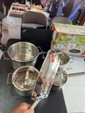  Bộ Nồi Đức Dusler DL12138R-9 Chính Hãng – Inox 304 Cao Cấp, 4 nồi 1 chảo, 9 món , Satin cao cấp. Dùng Cho Mọi Loại Bếp 