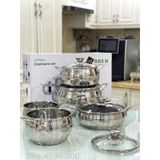  Bộ nồi bếp từ inox 5 món dáng địa cầu tròn AN-06BB, dung tích lớn, động bộ bếp đẹp, chuyên bếp từ tính, siêu bền. Giao ngay tại Hà Nội. gia dụng 