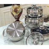  Bộ nồi bếp từ inox 5 món dáng địa cầu tròn AN-06BB, dung tích lớn, động bộ bếp đẹp, chuyên bếp từ tính, siêu bền. Giao ngay tại Hà Nội. gia dụng 