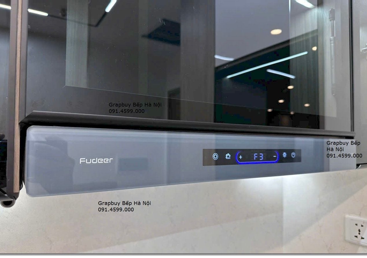  Hút mùi bếp Fudeer T8 PLUS CAO CẤP xám hiện đại, công suất lớn 2350m2/h , động cơ ly tâm cánh thép, tự làm sạch động cơ, cảm ứng vẫy tay thông minh, màn hình led hiện đại 