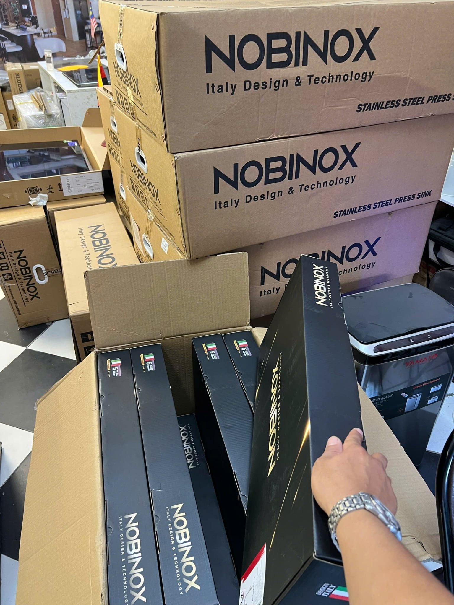  CHẬU RỬA BÁT 1 HỐ 85CM NOBINOX ARVO B085 + Tặng Vòi Nobinox Thuỵ Sỹ cao cấp. Lên nhà mới cùng Grapbuy Bếp Hà Nội 