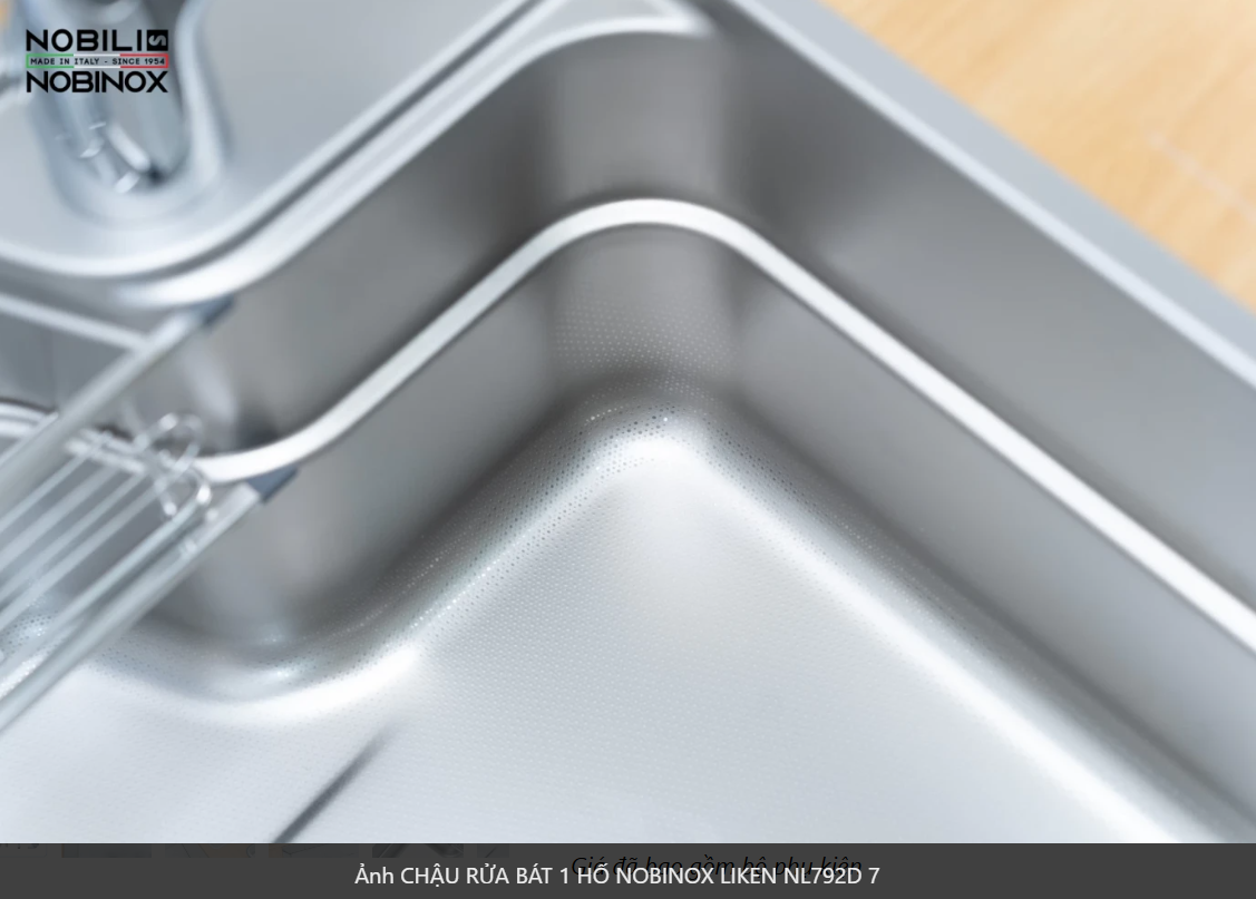  CHẬU RỬA BÁT 1 HỐ NOBINOX LIKEN NL 792 D 83 cm x 50 cm siêu rộng mặt siêu mịn line , độ dày tới 1.2mm 