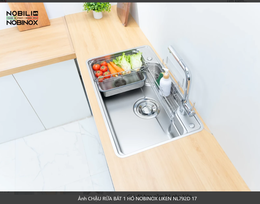  CHẬU RỬA BÁT 1 HỐ NOBINOX LIKEN NL 792 D 83 cm x 50 cm siêu rộng mặt siêu mịn line , độ dày tới 1.2mm 