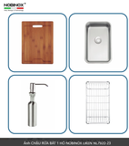  CHẬU RỬA BÁT 1 HỐ NOBINOX LIKEN NL 792 D 83 cm x 50 cm siêu rộng mặt siêu mịn line , độ dày tới 1.2mm 