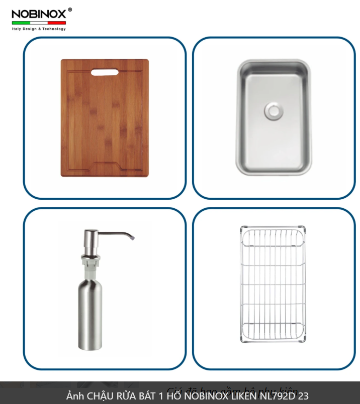  CHẬU RỬA BÁT 1 HỐ NOBINOX LIKEN NL 792 D 83 cm x 50 cm siêu rộng mặt siêu mịn line , độ dày tới 1.2mm 