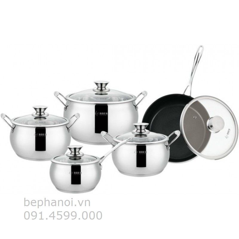  Bộ nồi bếp từ inox 5 món dáng địa cầu tròn AN-06BB, dung tích lớn, động bộ bếp đẹp, chuyên bếp từ tính, siêu bền. Giao ngay tại Hà Nội. gia dụng 