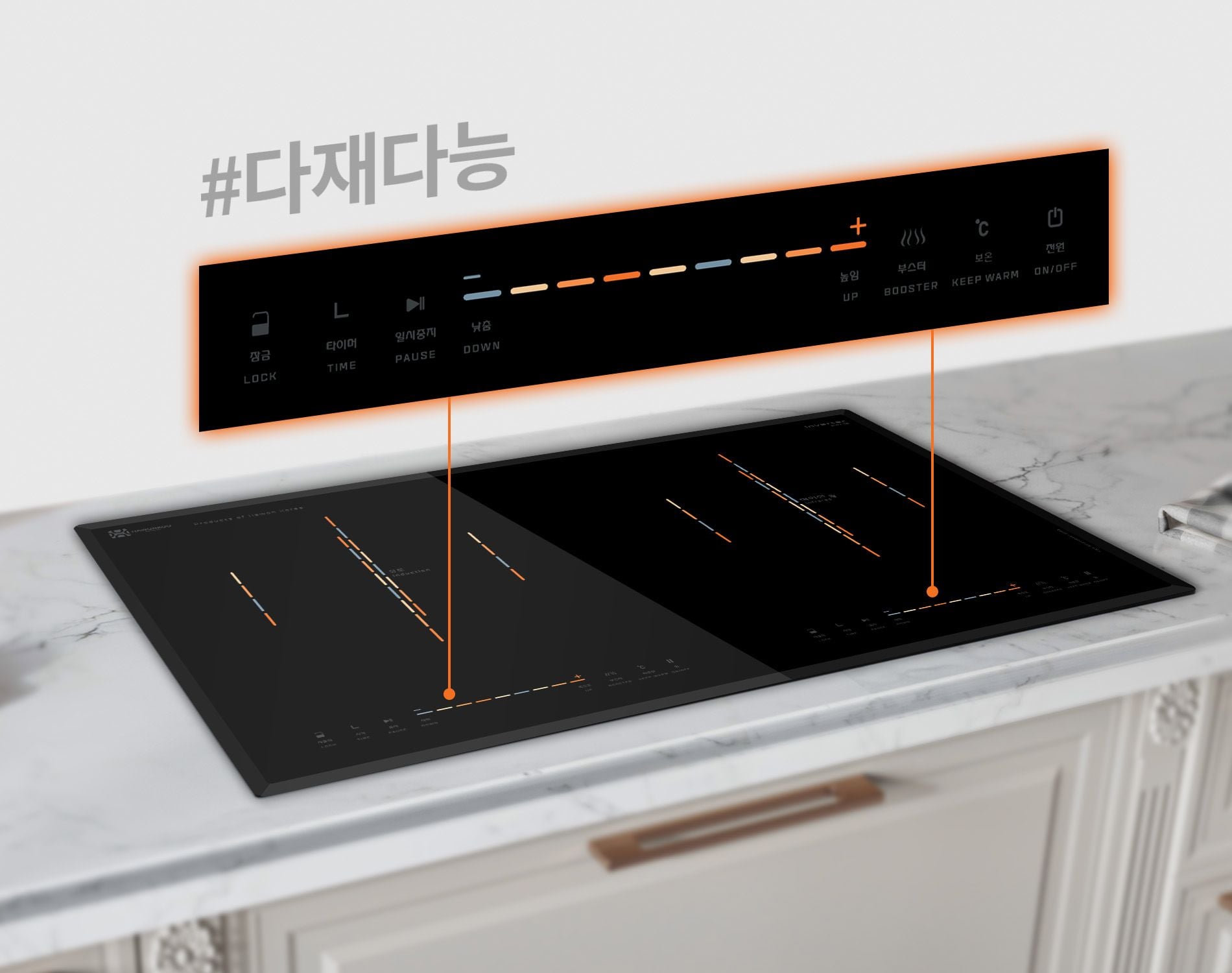  Bếp đôi 1 từ 1 hồng ngoại Hawonkoo CEH-207-IF nấu ăn nhanh hơn, chuẩn Hàn Quốc 